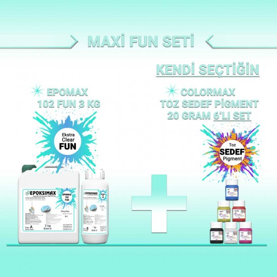 MAXİ HOBİ SETİ - EPOMAX 102 FUN 3 KG + 6x20 Gr PİGMENT MAXİ HOBİ SETİ - EPOMAX 102 FUN 3 KG + 6x20 Gr PİGMENT