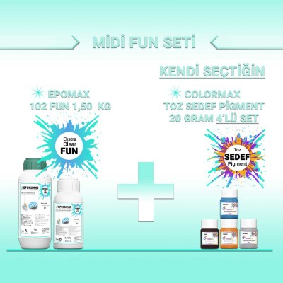 MİDİ HOBİ SETİ - EPOMAX 102 FUN 1,5 KG + 4x20 Gr PİGMENT MİDİ HOBİ SETİ - EPOMAX 102 FUN 1,5 KG + 4x20 Gr PİGMENT