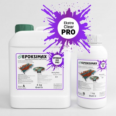 EPOMAX 203 PRO Ekstra Şeffaf Epoksi Reçine 5 KG EPOMAX 203 PRO Ekstra Şeffaf Epoksi Reçine 5 KG