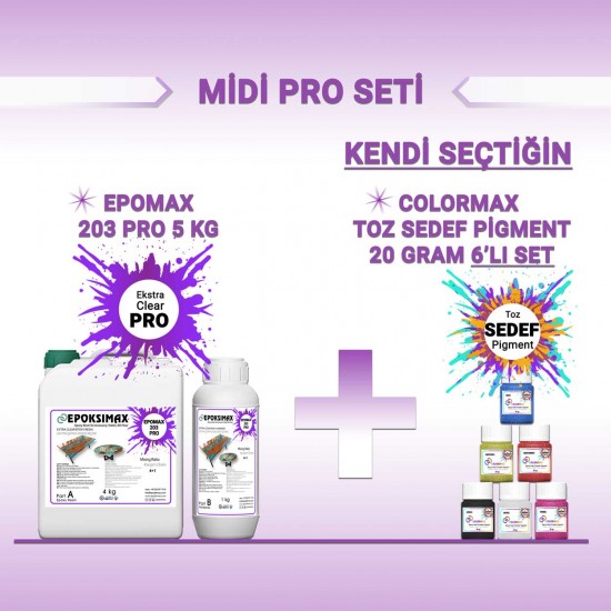 MİDİ PRO SETİ - EPOMAX 203 PRO 5 KG + 6x20 Gr PİGMENT MİDİ PRO SETİ - EPOMAX 203 PRO 5 KG + 6x20 Gr PİGMENT