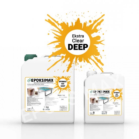 EPOMAX 405 DEEP Ekstra Şeffaf Derin Tek Döküm için Epoksi Reçine 7,5 KG EPOMAX 405 DEEP Ekstra Şeffaf Derin Tek Döküm için Epoksi Reçine 7,5 KG