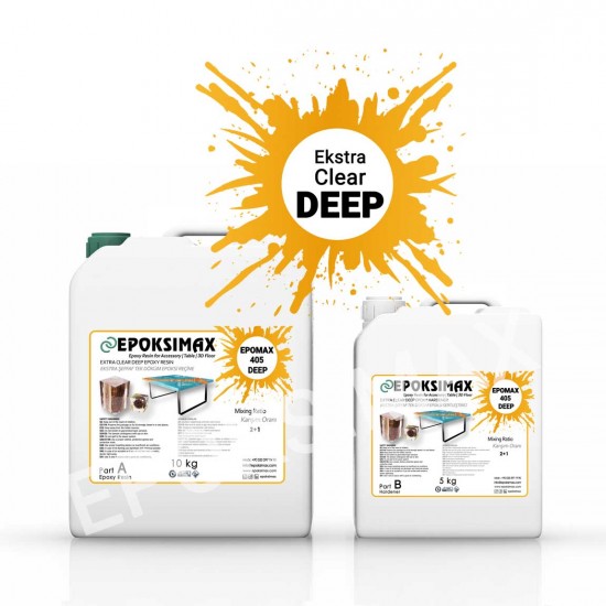 EPOMAX 405 DEEP Ekstra Şeffaf Derin Tek Döküm için Epoksi Reçine 15 KG EPOMAX 405 DEEP Ekstra Şeffaf Derin Tek Döküm için Epoksi Reçine 15 KG