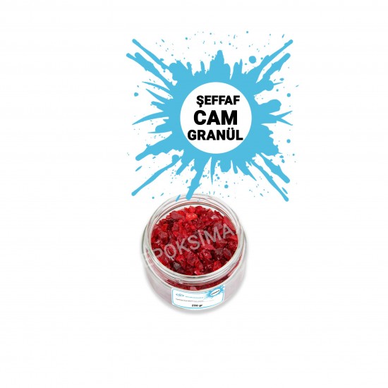 GLASSMAX Transparan Kırmızı Cam Granül 250Gr
