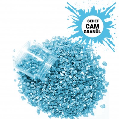 GLASSMAX Sedef Açık Mavi Cam Granül 100 Gr GLASSMAX Sedef Açık Mavi Cam Granül 100 Gr