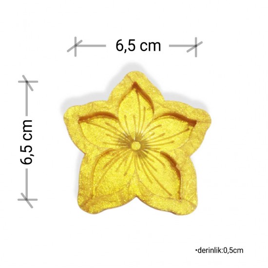 Kendinden Çiçek Desenli Magnet-Anahtarlık - Premium Silikon Kalıp 6,5cmx6,5cm